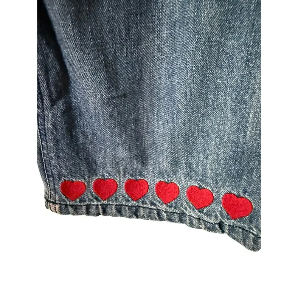 Y2k Gymboree Girls Jeans with Hearts Size 12‎